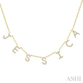 1/4 Ctw 'JESSICA' Space Name Diamond Necklace in 10K Yellow Gold